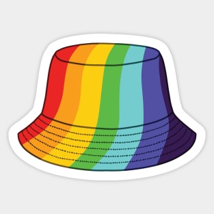 Rainbow bucket hat Sticker